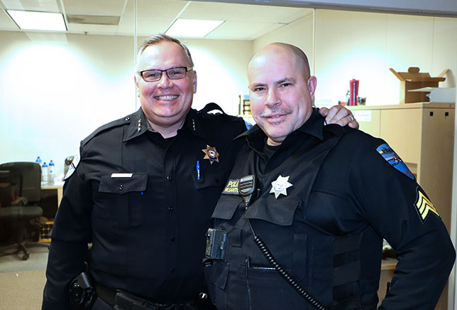 Tulalip Tribal Police department with Chief Chris Sutter and officer.