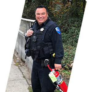 Officer of Tulalip Tribal Police keeping communities safe header sliding image.